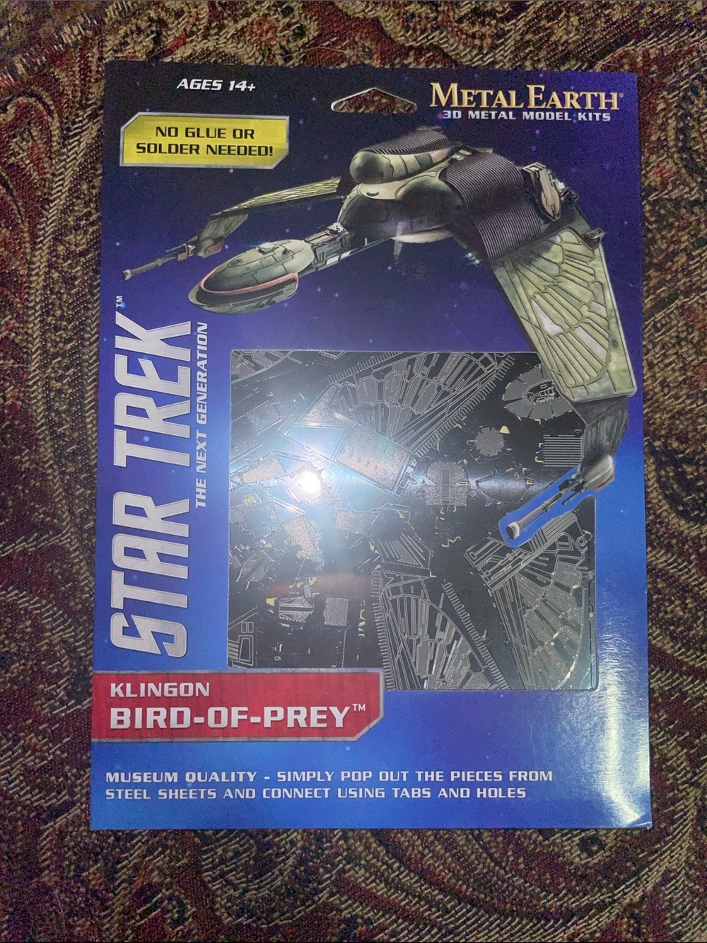 Metal Earth Star Trek Klingon Bird-of-Prey 3D Metal Model Kit - Blue/Black